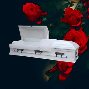 Estilo americano sólido Poplar madeira caixão para bebê & adulto Funeral usar design durável personalizável - Product Image 2