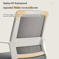Chaise de bureau ergonomique moderne en tissu maillé avec soutien lombaire, confortable pour une longue utilisation, chaise de bureau informatique à roulettes pour une assise prolongée