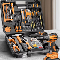 Ensemble d'outils portables pour la maison - Kit d'outils à main professionnels avec étui souple en acier à haute teneur en carbone, batterie 2,0 Ah pour les mécaniciens