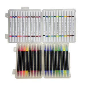 Ensemble de 12, 18, 24, 100 couleurs de marqueurs à double pointe personnalisés pour le dessin, la peinture et l'aquarelle, pour adultes et enfants - Product Image 6