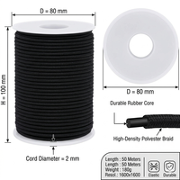 Cordon en macramé élastique en caoutchouc haute ténacité, fil extensible pour sacs, chaussures, fabrication de bijoux, perlage, couture, diamètre 1,5 mm
