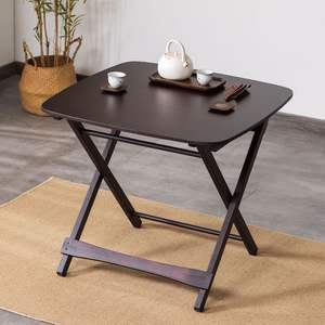 Mesa Plegable de Bambú 80x80x71 cm, Mesa Plegable para Exterior, Diseño Minimalista, Mesa Cuadrada Portátil y Sencilla para Uso Doméstico - Product Image 2