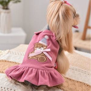 Produits pour animaux de compagnie Vêtements pour chiens Vêtements pour chats Nœud en dentelle Style princesse Robe rose <span class=keywords><strong>Jupe</strong></span> Peut tirer le harnais pour animaux de compagnie - Product Image 3