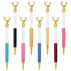 Korea Most Popular DIY Pens Filling Floating Deer Empty Tube Metal Milu Ballpoint Pens With Custom Logo