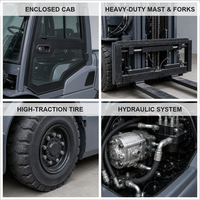 Forklift Listrik China 2Ton 3Ton 5Ton Baterai Nol Emisi CE 60V Tinggi Angkat 3m untuk Gudang, Dijual