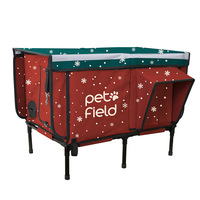 Maison pour animaux de compagnie en tissu chauffant d'hiver, durable et élégante pour l'extérieur, pour chats et chiens, chaude, coupe-vent, pliable, de forme rectangulaire, avec fermeture éclair