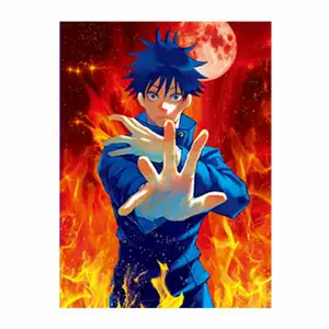 Pôster de anime Jujutsu Kaisen Megumi 3D Lenticular personalizado decoração de plástico PET legal para sala de estar estilo Japandi