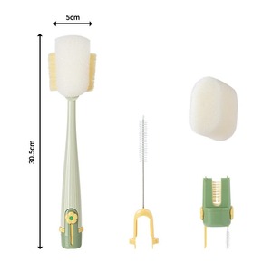 5 in 1 Flower Shaped Cup Cleaning <b>Brush</b> Long Handle Sponge Nylon Bristles <b>Bottle</b> <b>Brush</b> for Baby <b>Bottle</b> and Coffee Cup - Product Image 6