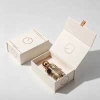 Boîte cadeau à couvercle magnétique à étiquette privée, boîte en papier de luxe personnalisée avec feuille d'or rose pour l'emballage de parfums