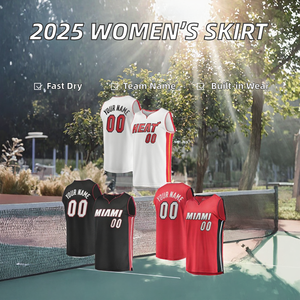 Jupes de tennis pour femmes en polyester 100% à séchage rapide, imprimées par transfert thermique, avec short intégré, personnalisables avec le nom de l'équipe, pour adultes - Product Image 2