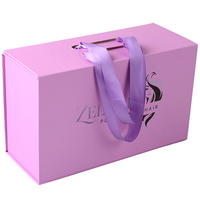 Coffret Luxe pour Perruques Tressées avec Ruban, Boîte Magnétique Pliante Personnalisée avec Logo pour Extensions Capillaires et Perruques