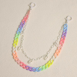 Cross Double Layer Pants Chain <b>Plastic</b> Color <b>Block</b> Party Waist Chain Punk Style - Product Image 4