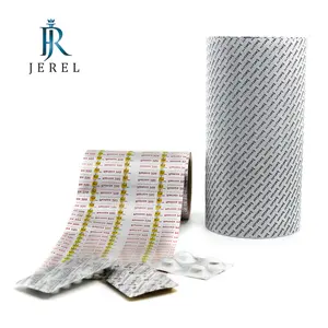 Jerel Vc Gecoat Roll Type Goud Gedrukt Ptp Geneeskunde Aluminiumfolie Voor Apotheek Industrie