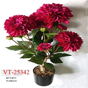 58cm poliéster/seda Dalia artificial/crisantemo en maceta para graduación Día DE LA MADRE Pascua Navidad Back School Decoraciones - Product Image 2