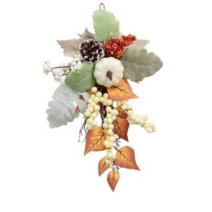 Fagola di foglia d'acero artificiale ramo di zucca con bacche di <span class=keywords><strong>fiori</strong></span> per la festa del ringraziamento autunnale per la festa della casa decorazione della porta d'ingresso del Festival - Product Image 1