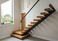 Escalier en tube carré moderne durable et personnalisé avec surface antidérapante, garde-corps en verre pour une utilisation en intérieur dans les hôtels