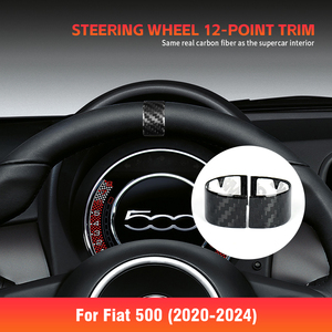 Cubiertas de Fibra de Carbono Shasha para Volante de <span class=keywords><strong>Fiat</strong></span> 500, Diseño Deportivo, para <span class=keywords><strong>Fiat</strong></span> 500 2020-2025 - Product Image 3