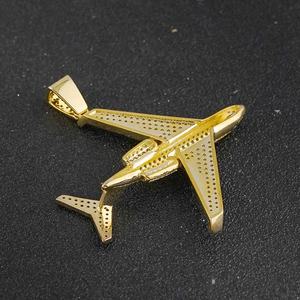 Collares de Avión con Circonita Cúbica, Colgante de Avión de Latón, Joyería de Moda, Dijes al por Mayor Hechos en China - Product Image 3