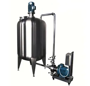 Réservoir de chaleur électrique en acier inoxydable 500L Homogénéisateur inférieur Réservoir de mélange à double paroi avec pompe de circulation