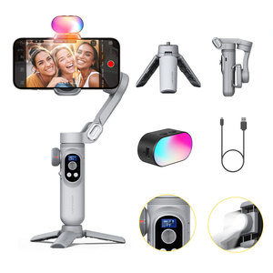 AOCHUAN Stabiles Aufnahme-RGB-Videoleuchte Multi-Geräte-Stabilisator Smart <span class=keywords><strong>XPro</strong></span> <span class=keywords><strong>3</strong></span>-Achsen Smartphone Gimbal-Stabilisator - Product Image 1
