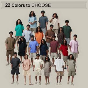 AR005 High Quality 305 Grams Cotton Drop Shoulder Oversized t <b>Shirt</b> Custom Printing Heavyweight <b>Men's</b> T-<b>shirts</b> - Product Image 2