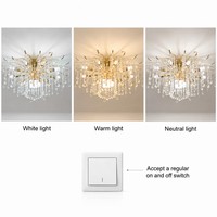 Lustre en cristal doré de style classique français pour chambre d'hôtel intérieure