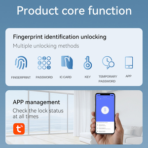 Wifi từ xa App conteol an ninh Keyless nhập mật khẩu kỹ thuật số sinh trắc học vân tay ttlock tuya điện tử thông minh khóa cửa - Product Image 2