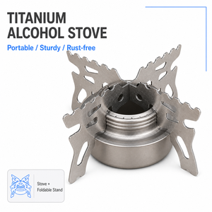 Pure titanium alcoholkachel Titaniumlegering kachelrekset Kleine <span class=keywords><strong>outdoor</strong></span> camping picknick barbecue kampeeruitrusting kampeeruitrusting - Product Image 1
