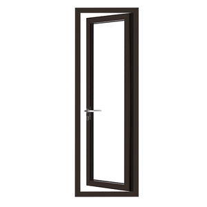 Porta a battente in alluminio grigio grano di legno esterno con pannello di vetro seriors meccanismo commerciale rete di alluminio porta a battente - Product Image 5