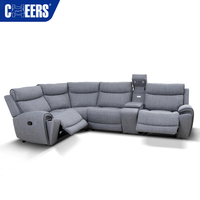 MANWAH CHEERS Modernes Europäisches Design Stoffbezogene Metallrahmen Ausziehbare Elektrisch Verstellbare Sektional-Couch für Wohnzimmer