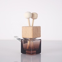 Flacon de parfum de voiture en verre teinté de 8 ml, vide, pour diffuseur à bâtonnets, avec bouchon à vis, pour désodorisant automobile