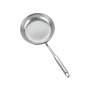 Juego de herramientas de cocina, filtro de aceite para Fideos, mango largo, colador de alimentos, cuchara, agujero pequeño, Skimmer de cocina, acero inoxidable, venta al por mayor