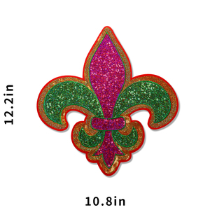 Prix réduit Ampoule Mardi Gras Sequin Bow Iron On Patch Pour Vêtements H Home Textiles Mardi Gras Shirt Patches - Product Image 5