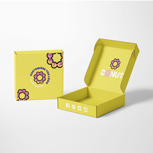 Wholesale High-End <strong>Custom</strong> <strong>Printed</strong> <strong>Donut</strong> <strong>Box</strong> Packaging <strong>Custom</strong> <strong>Printed</strong> Food Doughnut Folded <strong>Boxes</strong> With Embossing Matt Lamination - Product Image 1