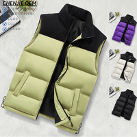 Gilet rembourré personnalisé avec logo, gilet d'hiver pour l'extérieur, col montant, coupe-vent, isolé, chaud, coupe ajustée, fabricant OEM