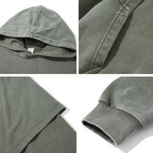 เสื้อฮู้ดโอเวอร์ไซส์สำหรับผู้ชายงานปักลายพัฟผ้าฝ้าย100% มีน้ำหนักหนักมากสำหรับ400gsm เสื้อมีฮู้ดสำหรับทุกเพศ - Product Image 4