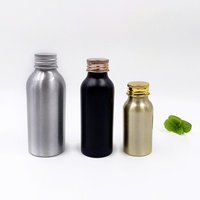 Flacon pulvérisateur vide en aluminium argenté/noir de 30ml/50ml/100ml/120ml/250ml/300ml/500ml avec pompe pulvérisatrice et logo personnalisé sérigraphié