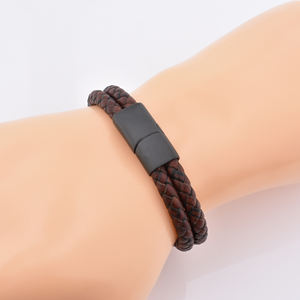 Hommes Bijoux À La Mode Marron Hommes Vintage Bracelet En Cuir Tressé Bracelet - Product Image 4