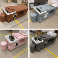Table de lavage multifonctionnelle pour salon de beauté avec lit de massage LED pour shampoing et spa capillaire thaïlandais et japonais, thérapie aquatique