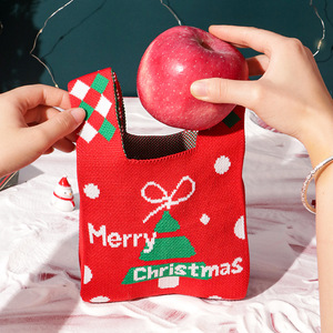 Sac cadeau de Noël 2024 <span class=keywords><strong>Pomme</strong></span> et bonbons pour enfants - Matériel tricoté Boîte d'emballage de fruits Ping an - Product Image 5