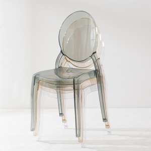 Toptan fabrika Modern O yuvarlak geri reçine plastik temizle kiralama parti düğün olay olaylar için şeffaf akrilik sandalyeler - Product Image 2