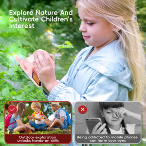 Prezzo Scontato: Fotocamera e Microscopio Giocattolo Educativo per <span class=keywords><strong>Studenti</strong></span>, Design Carino Rosa/Viola, per Osservazioni Divertenti all'Aperto - Product Image 6