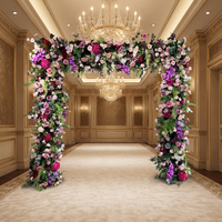 SPR mariée Bouquet dernier mélange de soie artificielle rose violet fleur mur arc panneau fête de mariage anniversaire décoration événements fleur