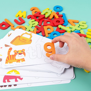 Mots d'orthographe anglais en bois jeu éducation de l'intelligence des enfants puzzles jeu <span class=keywords><strong>alphabet</strong></span> jeux d'apprentissage - Product Image 6
