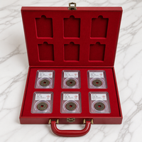 Boîte Cadeau Personnalisable en Cuir PU de Luxe et Bois MDF pour Lingots d'Or/Argent, Pièces de Monnaie, Médailles - Rangement Fait Main au Design Rectangulaire