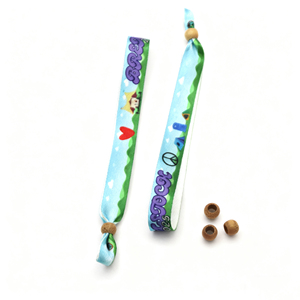 Bracelets <span class=keywords><strong>en</strong></span> tissu polyester pour sublimation |   <span class=keywords><strong>Perles</strong></span> <span class=keywords><strong>en</strong></span> <span class=keywords><strong>bois</strong></span> écologiques de haute qualité avec logo personnalisé imprimé pour les événements festifs - Product Image 3