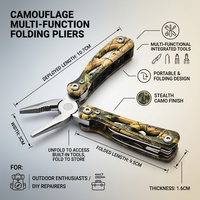 Outil multifonctionnel de haute qualité en acier inoxydable pour le camping en plein air, pinces pliantes, couteaux à lame dentelée, aluminium OEM