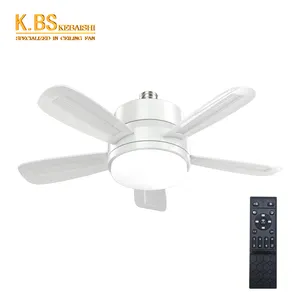 Socket Fan Light Dimmable Enclosed Screw In Kitchen E26 E27 Bulb 5 Blades Home Dc Socket Fan Modern Ceiling Fan With Light