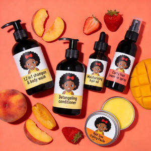 Kids Curly <b>Hair</b> Care Styling Set Organic Baby Shampoo Conditioner Detangling <b>Hair</b> <b>Growth</b> Oil <b>Spray</b> Edge Control - Product Image 3