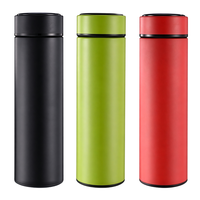 Bouteille d'eau intelligente personnalisée en acier inoxydable de 500 ml, étanche, avec batterie remplaçable, affichage numérique de la température LED, 6-12h